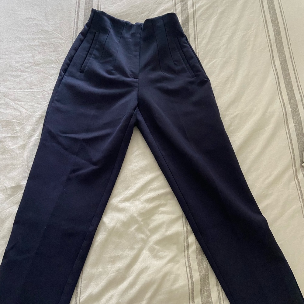 Navy High Waisted Zara Trousers